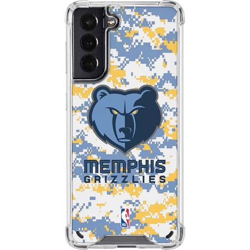 NBA Memphis Grizzlies Digi Camo Galaxy S21 5G Clear Case