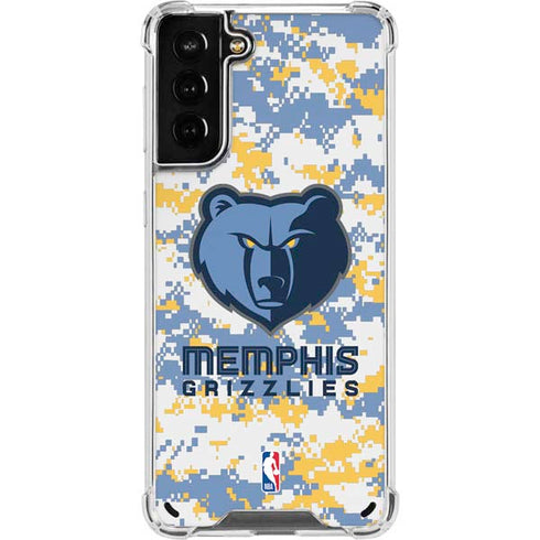 NBA Memphis Grizzlies Digi Camo Galaxy S21 Plus 5G Clear Case