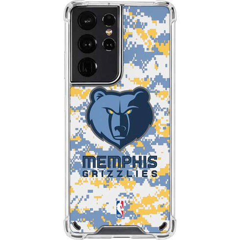 NBA Memphis Grizzlies Digi Camo Galaxy S21 Ultra 5G Clear Case
