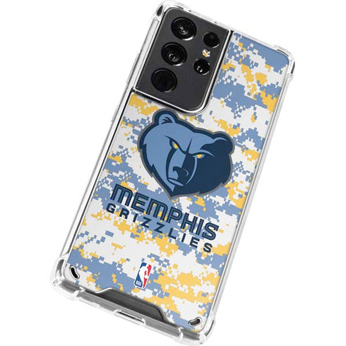 NBA Memphis Grizzlies Digi Camo Galaxy S21 Ultra 5G Clear Case