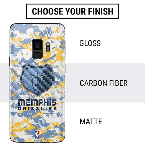 NBA Memphis Grizzlies Digi Camo Galaxy S9 Skin