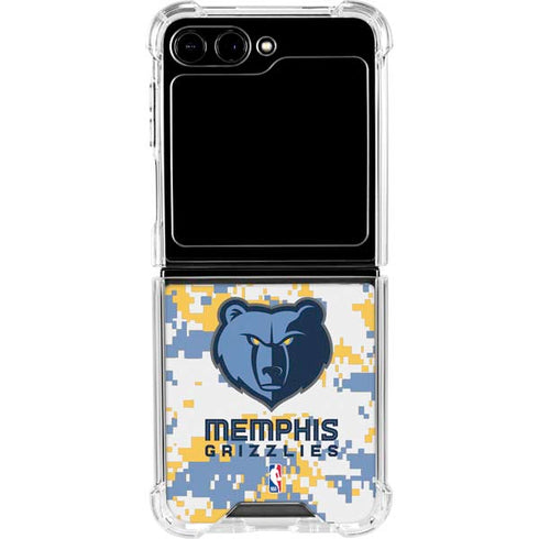 NBA Memphis Grizzlies Digi Camo Galaxy Z Flip5 5G Clear Case
