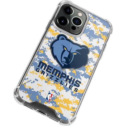 NBA Memphis Grizzlies Digi Camo iPhone 13 Pro Clear Case