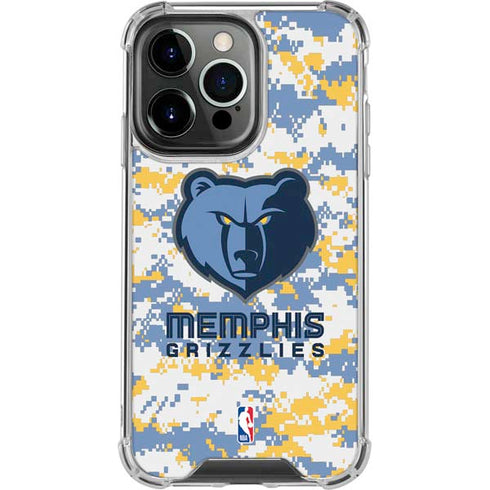 NBA Memphis Grizzlies Digi Camo iPhone 15 Pro Clear Case