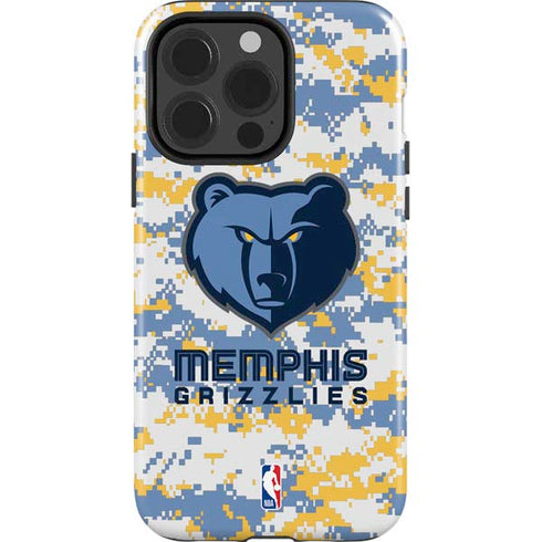 NBA Memphis Grizzlies Digi Camo iPhone 15 Pro Impact Case