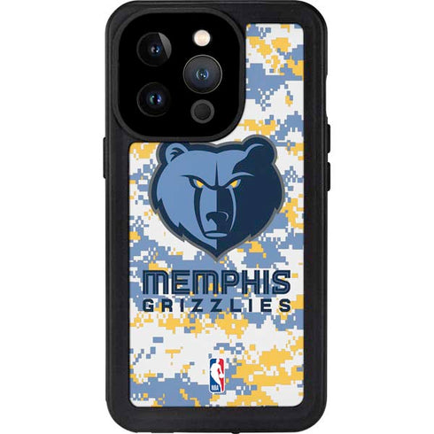 NBA Memphis Grizzlies Digi Camo iPhone 14 Pro Waterproof Case