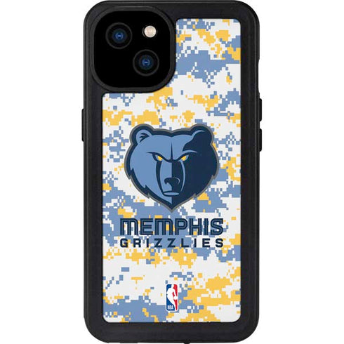 NBA Memphis Grizzlies Digi Camo iPhone 15 Plus Waterproof Case
