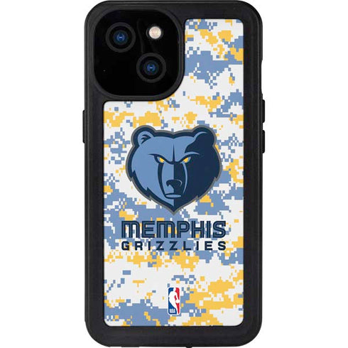 NBA Memphis Grizzlies Digi Camo iPhone 15 Waterproof Case