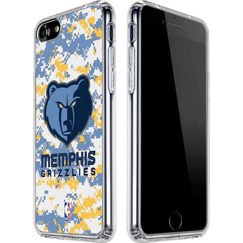 NBA Memphis Grizzlies Digi Camo iPhone SE (2nd & 3rd Gen) Clear Case