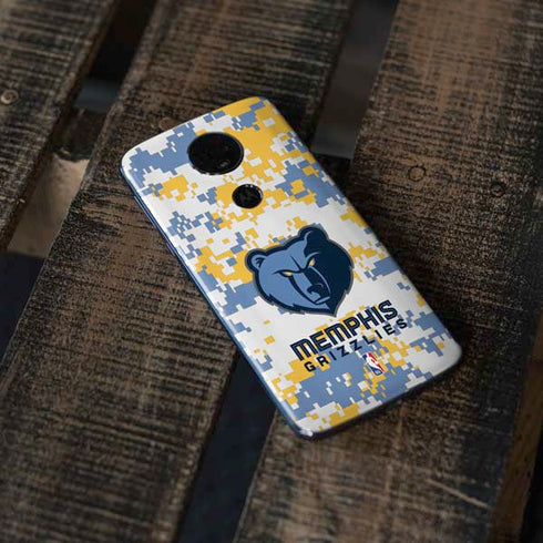 NBA Memphis Grizzlies Digi Camo Moto E5 Plus Skin