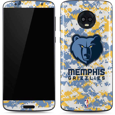 NBA Memphis Grizzlies Digi Camo Moto G6 Skin
