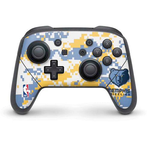 NBA Memphis Grizzlies Digi Camo Nintendo Switch Pro Controller Skin