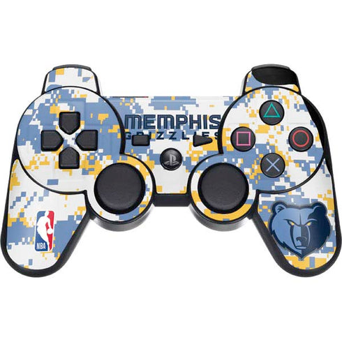 NBA Memphis Grizzlies Digi Camo PS3 Dual Shock wireless controller Skin