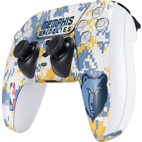 NBA Memphis Grizzlies Digi Camo PS5 Controller Skin