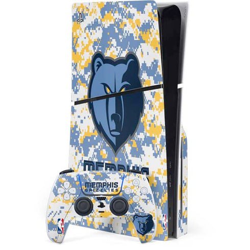 NBA Memphis Grizzlies Digi Camo PS5 Slim Disk Bundle Skin