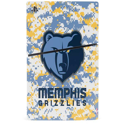 NBA Memphis Grizzlies Digi Camo PS5 Slim Disk Bundle Skin