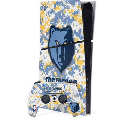 NBA Memphis Grizzlies Digi Camo PS5 Slim Digital Edition Console Skin