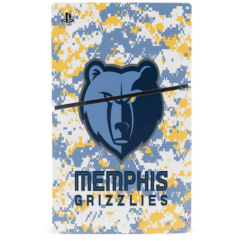 NBA Memphis Grizzlies Digi Camo PS5 Slim Digital Edition Console Skin