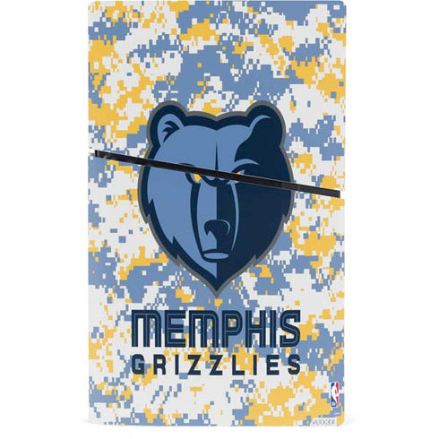 NBA Memphis Grizzlies Digi Camo PS5 Slim Digital Edition Console Skin