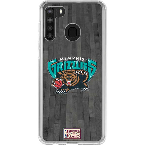 NBA Memphis Grizzlies Hardwood Classics Galaxy A21 Clear Case