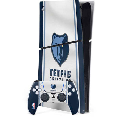 NBA Memphis Grizzlies Home Jersey PS5 Slim Digital Edition Console Skin