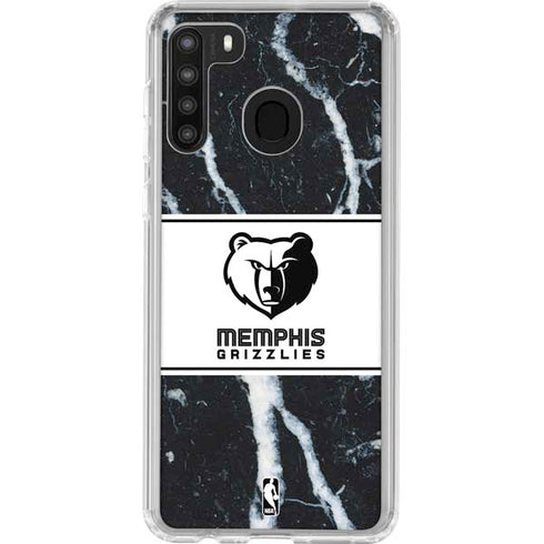 NBA Memphis Grizzlies Marble Galaxy A21 Clear Case