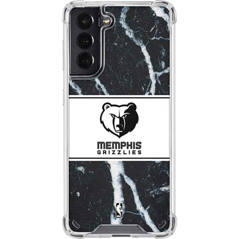 NBA Memphis Grizzlies Marble Galaxy S21 5G Clear Case