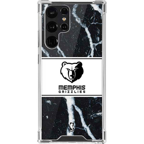 NBA Memphis Grizzlies Marble Galaxy S22 Ultra Clear Case