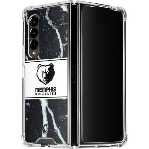 NBA Memphis Grizzlies Marble Galaxy Z Fold4 5G Clear Case