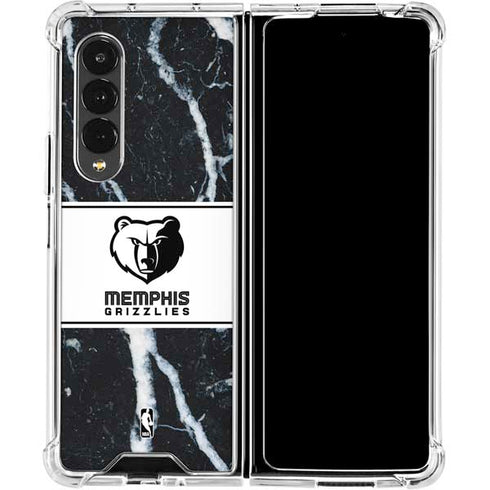 NBA Memphis Grizzlies Marble Galaxy Z Fold4 5G Clear Case