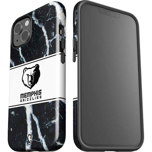 NBA Memphis Grizzlies Marble iPhone 15 Plus Impact Case