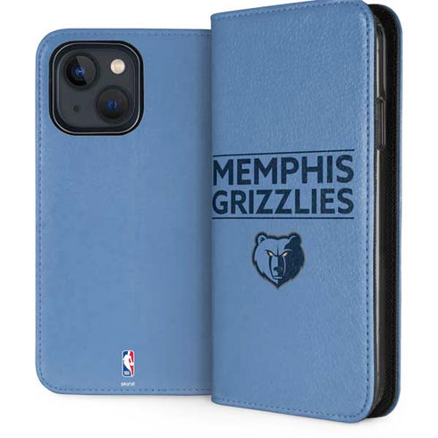 NBA Memphis Grizzlies Standard - Light Blue iPhone 15 Folio Case