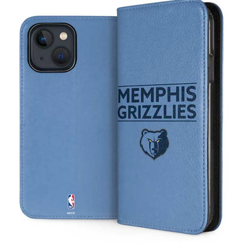 NBA Memphis Grizzlies Standard - Light Blue iPhone 15 Plus Folio Case