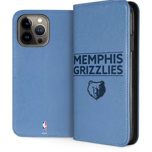NBA Memphis Grizzlies Standard - Light Blue iPhone 15 Pro Max Folio Case