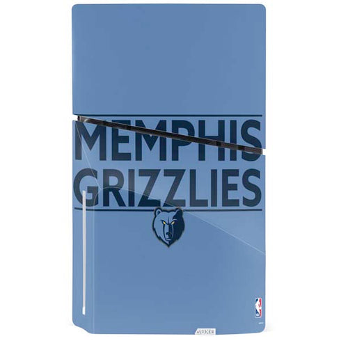 NBA Memphis Grizzlies Standard - Light Blue PS5 Slim Disk Console Skin
