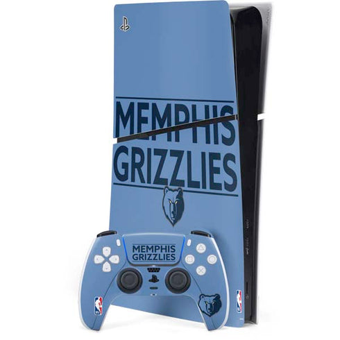NBA Memphis Grizzlies Standard - Light Blue PS5 Slim Digital Edition Console Skin