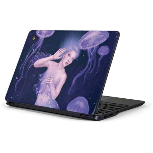 Rachel Anderson Mermaid and Jellyfish Samsung Chromebook Skin