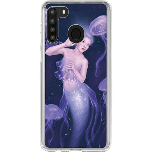 Rachel Anderson Mermaid and Jellyfish Galaxy A21 Clear Case