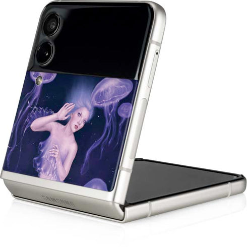 Rachel Anderson Mermaid and Jellyfish Galaxy Z Flip3 5G Skin