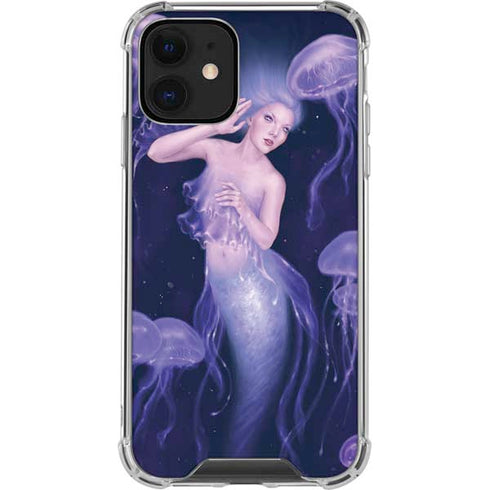 Rachel Anderson Mermaid and Jellyfish iPhone 12 Clear Case