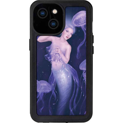 Mermaid and Jellyfish by Rachel Anderson iPhone 15 Waterproof Case