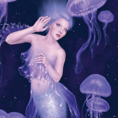 Rachel Anderson Mermaid and Jellyfish PS4 Slim Skin