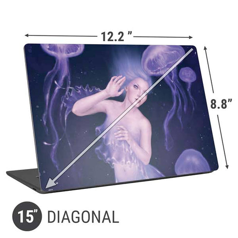 Rachel Anderson Mermaid and Jellyfish Universal Laptop 15in (12.2 x 8.8in) Skin