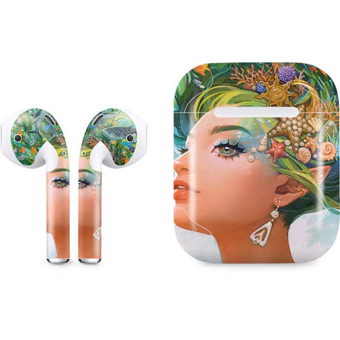 Mermaid with Sea Stars in Her Hair by Ivy Dolamore Apple AirPods Skin