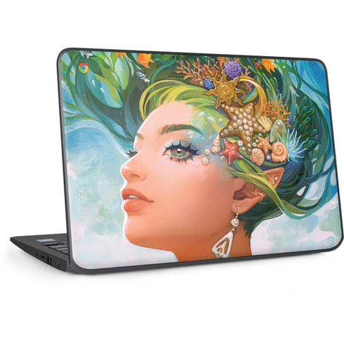 Mermaid with Sea Stars in Her Hair by Ivy Dolamore HP Chromebook Skin