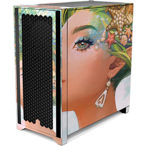 Mermaid with Sea Stars in Her Hair by Ivy Dolamore Corsair 4000D Tempered Glass Mid-Tower ATX Case Skin
