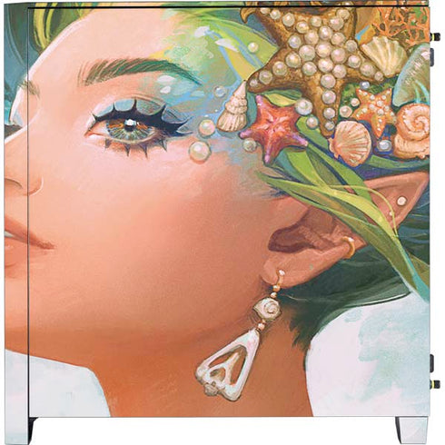 Mermaid with Sea Stars in Her Hair by Ivy Dolamore Corsair 4000D Tempered Glass Mid-Tower ATX Case Skin