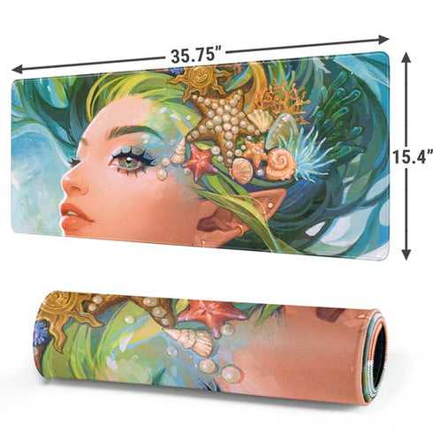 Mermaid with Sea Stars in Her Hair by Ivy Dolamore Gaming Mouse Pad