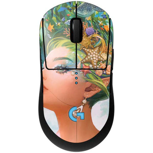 Mermaid with Sea Stars in Her Hair by Ivy Dolamore G Pro Wireless Gaming Mouse Skin