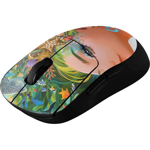 Mermaid with Sea Stars in Her Hair by Ivy Dolamore G Pro Wireless Gaming Mouse Skin